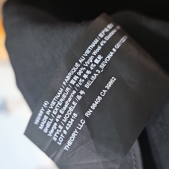 Theory Skinny Elegant Black Dress Pants Trousers Size 4 - Picture 5 of 7